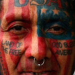 Flag Face Tattoo