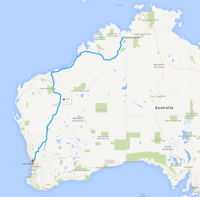 Kununurra to Perth