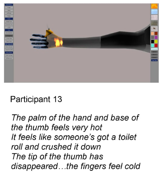 Image produced after additional features were added to the application: particle texture effects and fractionation of digits