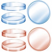 Petri dishes in different colors illustration