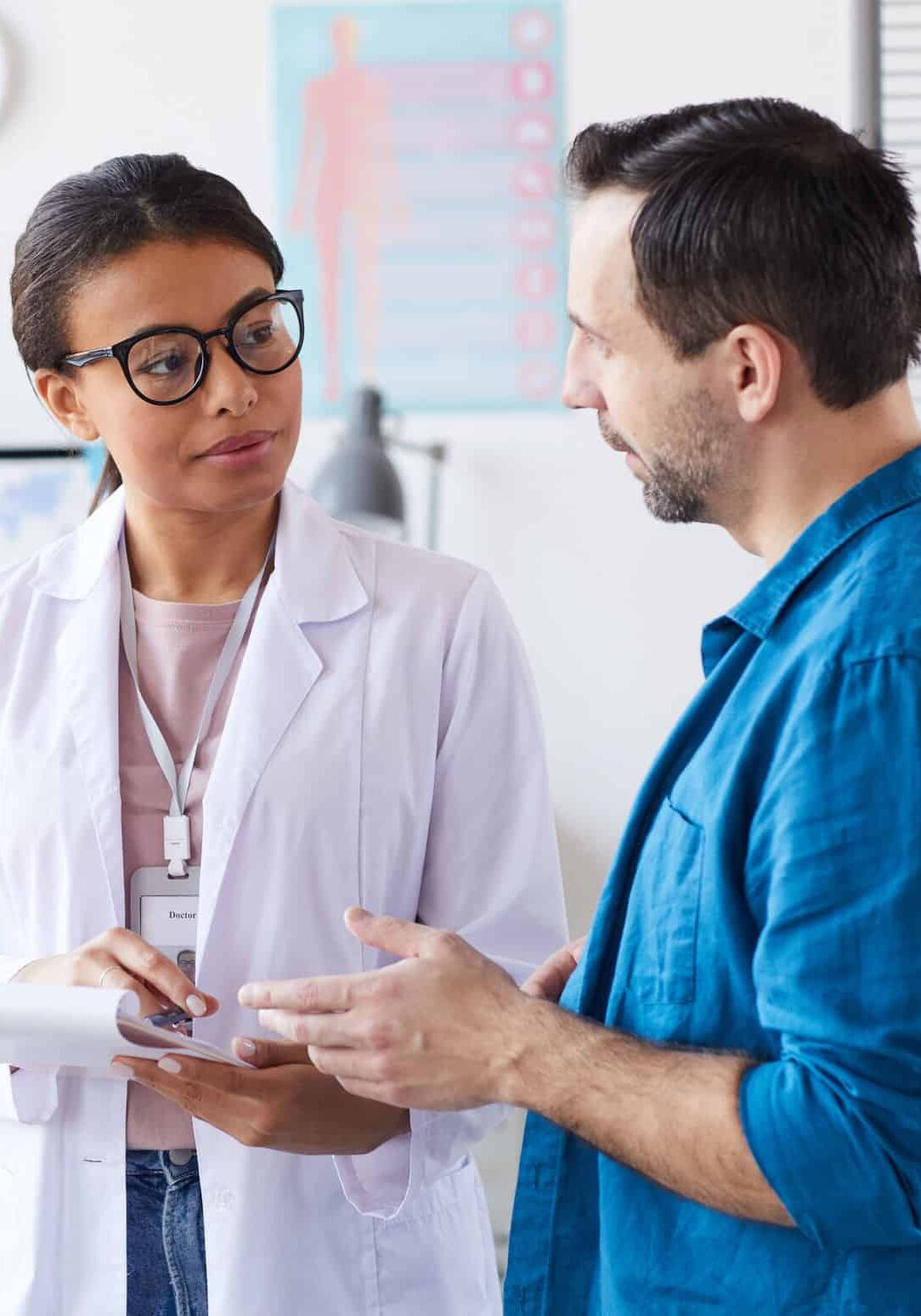 doctor talking to patient